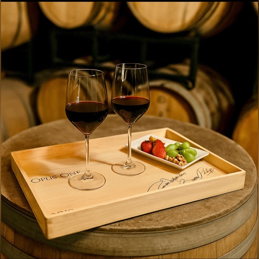 OPUS ONE WINERY Reclaimed Wooden Crate Serving Tray #0830257